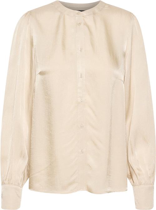 Se Soaked in Luxury Slfalula Shirt LS Kvinde Oatmeal Langærmede Bluser Regular Fit Str L - hos Magasin ved Magasin