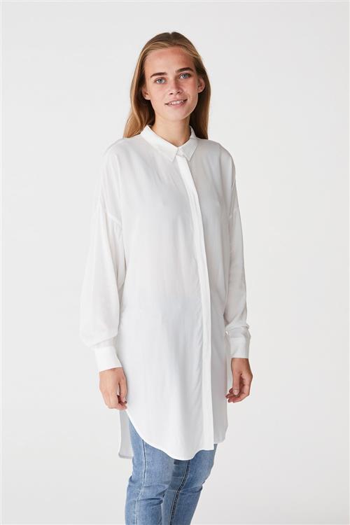 Se Soft Rebels Freedom LS Long Shirt Kvinde Snow White / Off White Langærmede Skjorter Str L - Viskose hos Magasin ved Magasin