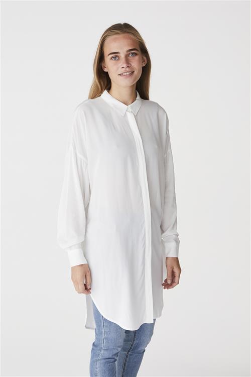 Soft Rebels Freedom LS Long Shirt Kvinde Snow White / Off White Langærmede Skjorter Str L - hos Magasin