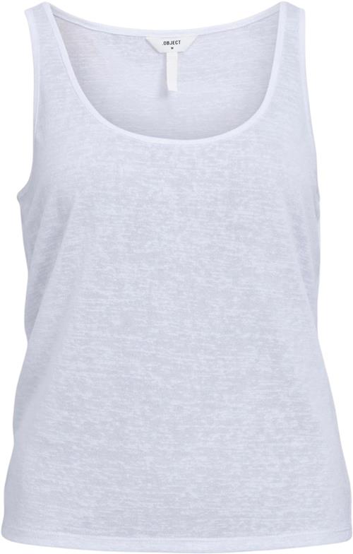 Object Objtessi Slub LO Strap TOP DIV Kvinde White Tanktoppe Str M - hos Magasin