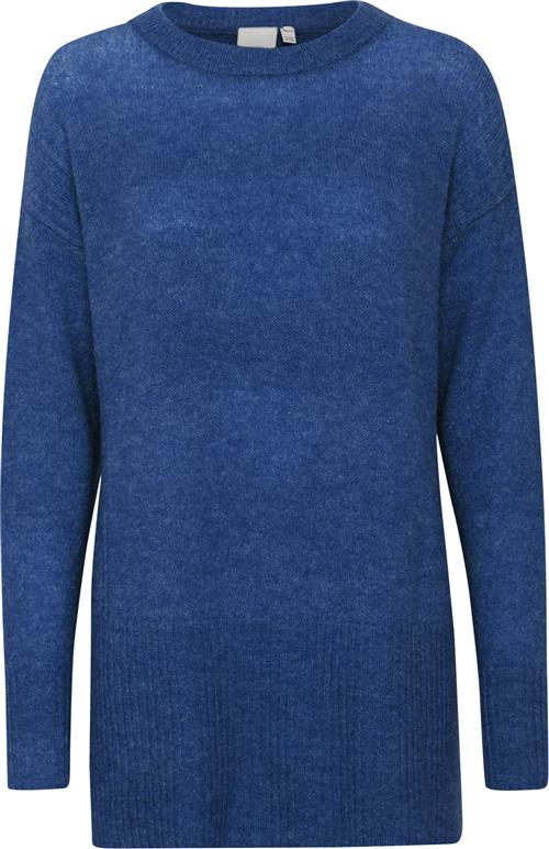 Se ICHI Ihkamara Long LS Kvinde True Blue Sweaters Str S - hos Magasin ved Magasin