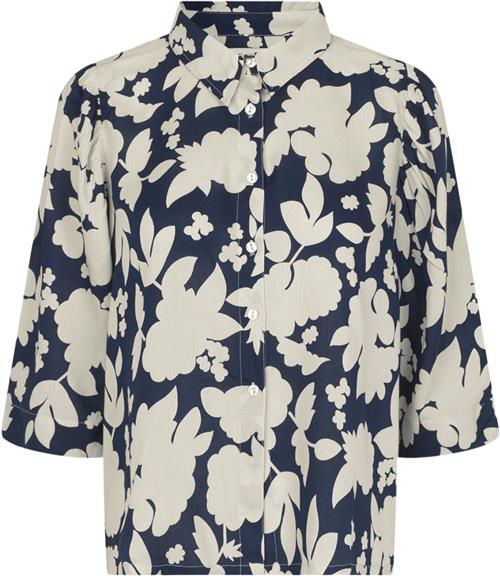 Lollys Laundry Bonoll Shirt SS Kvinde Flower Print Kortærmede Skjorter Str XS - hos Magasin