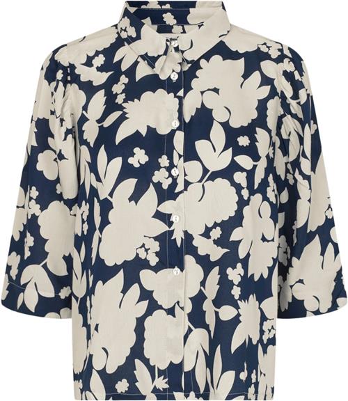 Lollys Laundry Bonoll Shirt SS Kvinde Flower Print Kortærmede Skjorter Str XXL - hos Magasin