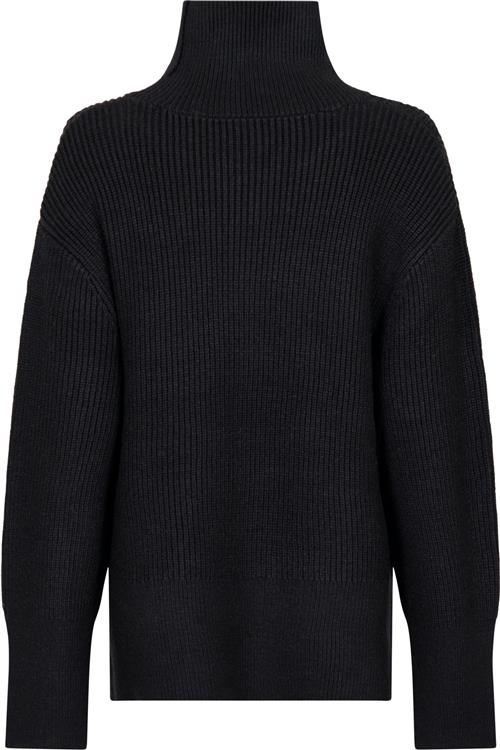 Se Neo Noir Fanning Solid Knit Blouse Kvinde Black Rullekraver Str 44 - hos Magasin ved Magasin