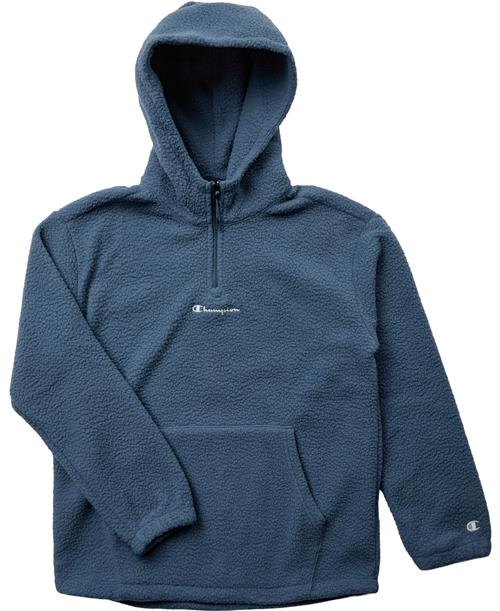 Champion Hooded Half Zip Top Str XL/164/ 13-14 år - China Blue Hættetrøjer hos Magasin