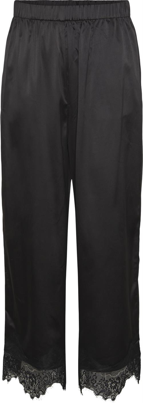 Pieces Pcnomi HW Pant D2D Kvinde Striber/tern Bukser Med Lige Ben Loose Fit Str XS - hos Magasin