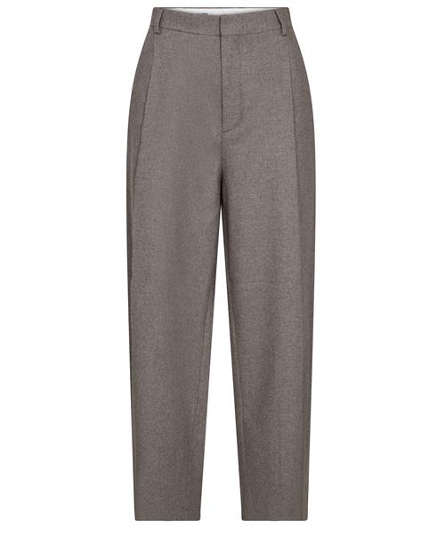 Filippa K Wide Pleated Flannel Trousers Kvinde Driftwood Bukser Med Lige Ben Str 38 - hos Magasin