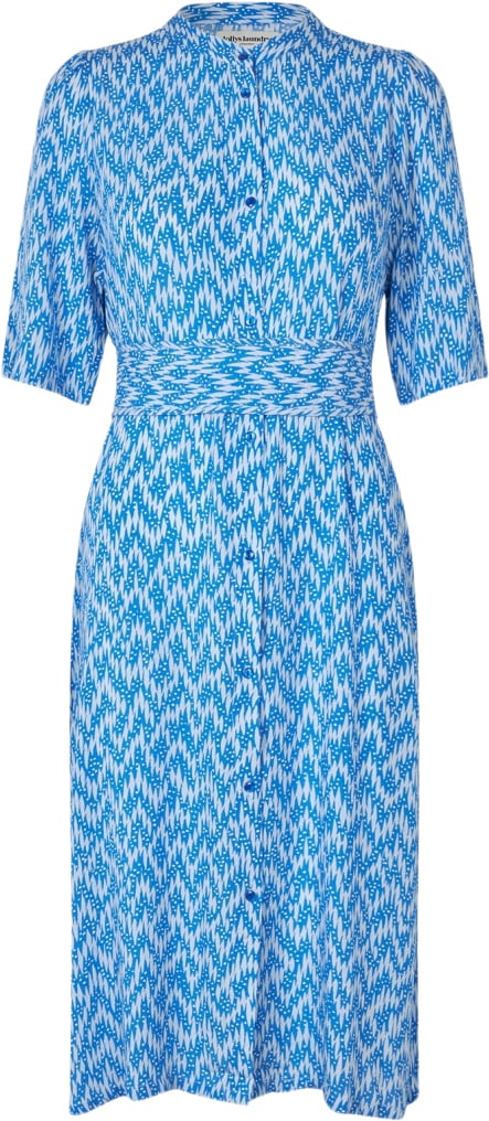 Lollys Laundry Matall Midi Dress SS Kvinde Blue Midi Kjoler Str L - hos Magasin