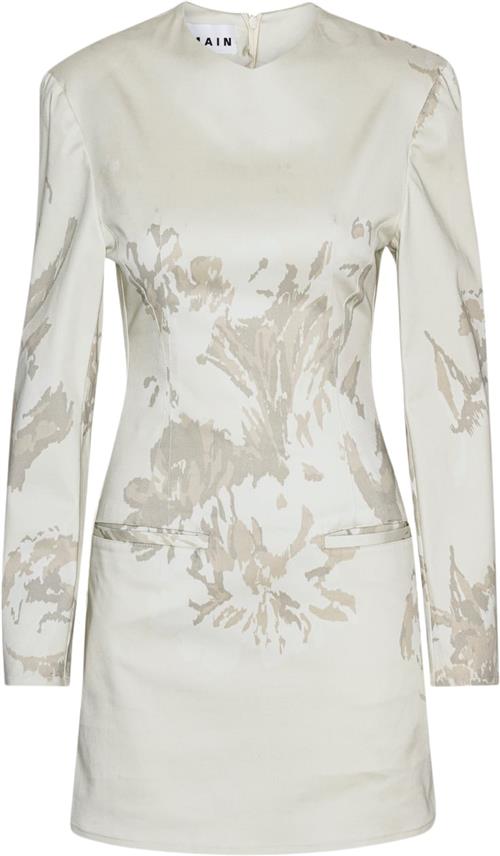 REMAIN Floral Mini Dress Kvinde Flower Jacquard + Almond Milk Comb. Korte Kjoler Str 34 - hos Magasin