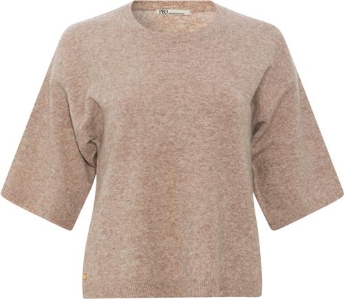 Se PBO ¤ Montero Knit Sweater ¤ Kvinde Brown Mel. Kortærmet Strik Str M - hos Magasin ved Magasin