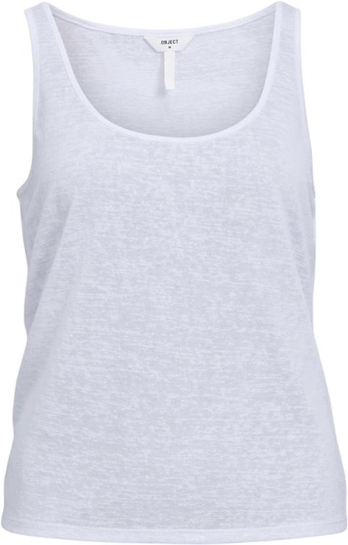 Object Objtessi Slub LO Strap TOP DIV Kvinde White Tanktoppe Str L - hos Magasin