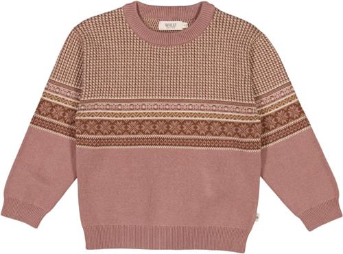 Se Wheat Jacquard Pullover Elias Str 110 / 5 år - Pudder Strik Bomuld hos Magasin ved Magasin