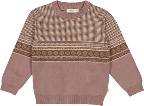 Wheat Jacquard Pullover Elias Str 122/7y - Pudder Strik Bomuld hos Magasin