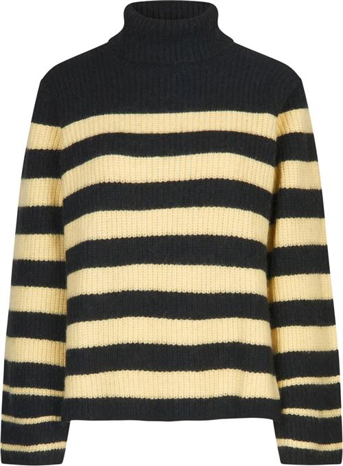 Se Baum und Pferdgarten Chikita Kvinde Black Yellow Breton Rullekraver Loose Fit Str XL - hos Magasin ved Magasin