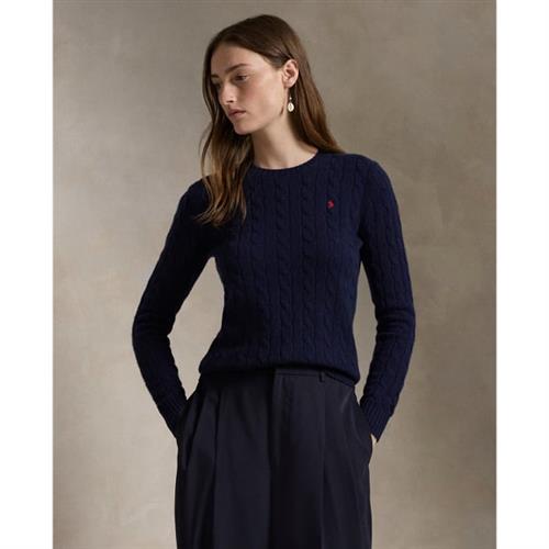 Se Polo Ralph Lauren Cableknit Wool-cashmere Sweater Kvinde Blå Sweaters Str L Cashmere - hos Magasin ved Magasin