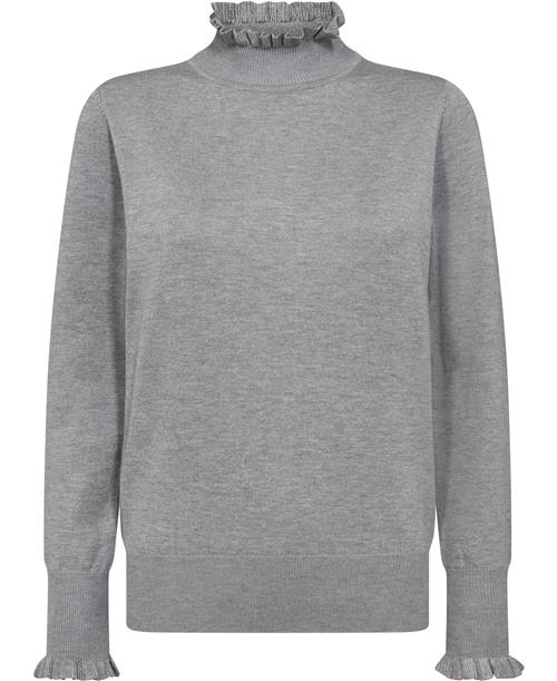 Micha Bbjumper_ Basic Viscose Knit Kvinde L.Grey Mel Rullekraver Str L - hos Magasin