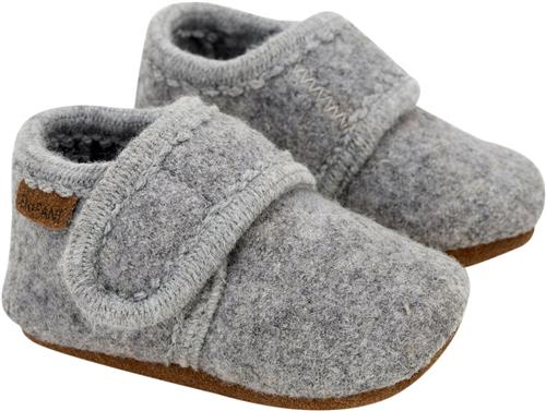 En Fant Baby Wool Slippers Grey Melange Hjemmesko Str 23\24 - Uld hos Magasin