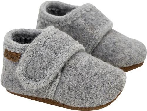 En Fant Baby Wool Slippers Grey Melange Hjemmesko Str 19\20 - Uld hos Magasin