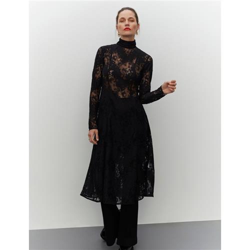 DAY Birger et Mikkelsen Basil Artistic Lace Kvinde Black Midi Kjoler Str 36 - hos Magasin