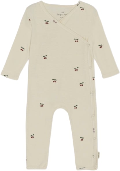 Konges Sløjd Newborn Onesie Gots Str 6M - Cherry Heldragter hos Magasin