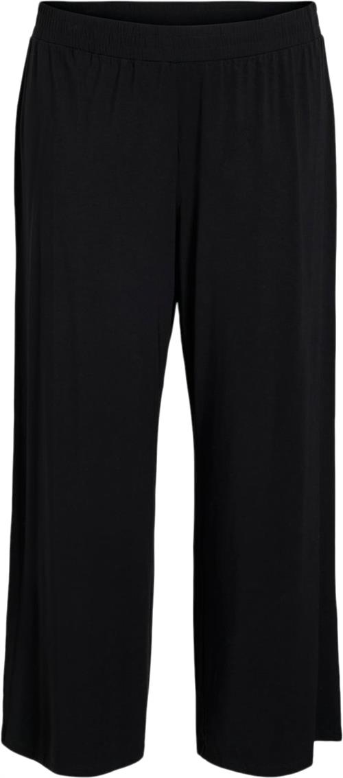 Evoked Vila Viway HW Elastic Regular Pants/cur Kvinde Black Bukser Med Lige Ben Regular Fit Str 44 - Viskose hos Magasin