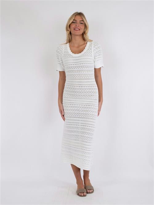 Neo Noir Eiko Knit Dress Kvinde Off White Midi Kjoler Str 44 - hos Magasin