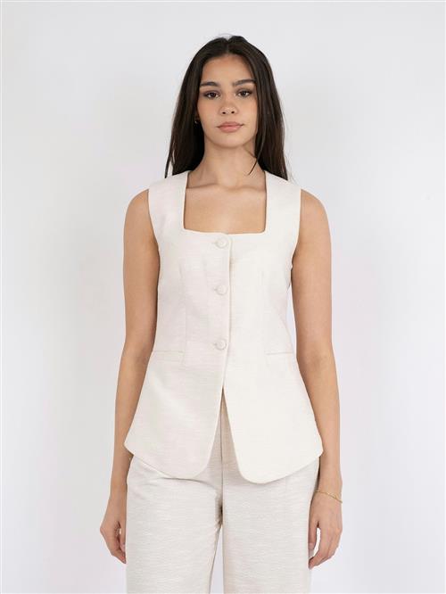 Neo Noir Lily Boucle Waistcoat Kvinde Creme Veste Str 44 - hos Magasin