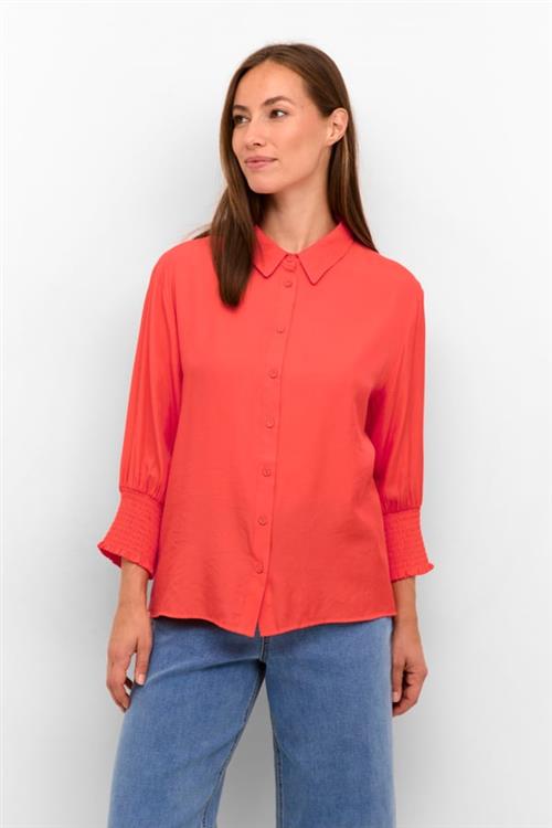 Cream Nolacr Shirt Kvinde Hot Coral Langærmede Bluser Str 44 - hos Magasin