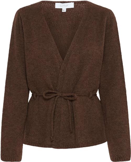 Sorbet Sbyali Knit Cardigan Kvinde Chocolate Brown Cardigans Str S/M - hos Magasin