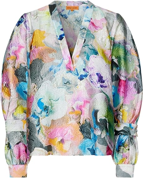 Stine Goya Sgnandya, 2019 Textured Crinkled Poly Kvinde Liquified Orchid Langærmede Bluser Str L - Polyester hos Magasin