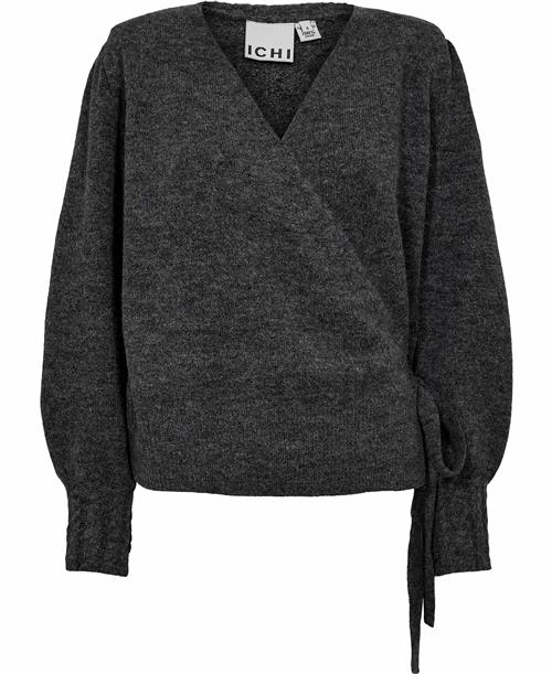 Se ICHI Iholene CA3 Kvinde Dark Grey Melange Cardigans Regular Fit Str L - hos Magasin ved Magasin