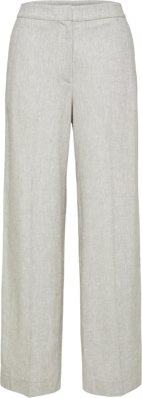 Selected Femme Slftaniaeliana HW Wide Pant Kvinde Nomad/melange Hørbukser Str 34 - hos Magasin