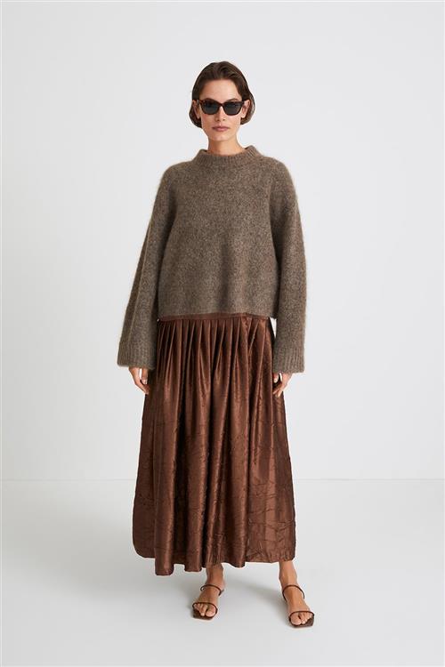 Se Stylein Niclas Short Sweater Kvinde Brown Sweaters Str XS - Mohair hos Magasin ved Magasin