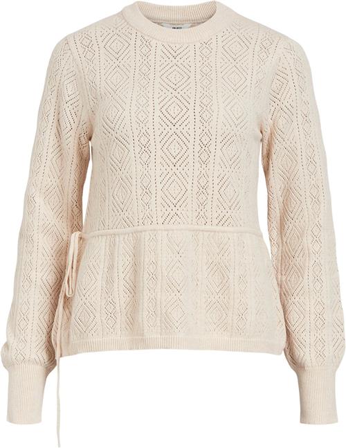 Object Objhavana L/S ON String Knit Pullo Kvinde Sandshell/melange Langærmede Bluser Str XS - hos Magasin