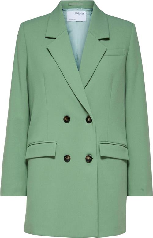 Se Selected Femme Slfmyna LS Relaxed Blazer W Kvinde Loden Frost Blazere Str 40 - hos Magasin ved Magasin