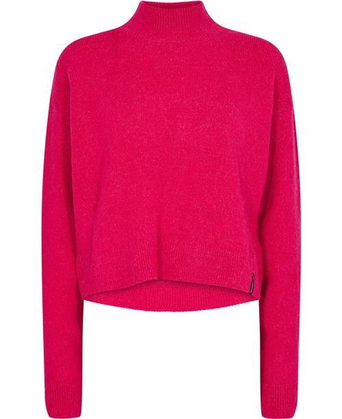 Superdry Vintage Essential Mock Neck Kvinde Hot Pink Sweaters Str XS - hos Magasin