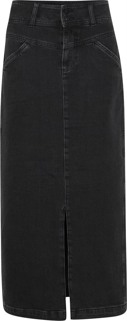 PULZ Jeans Pzmalle HW Skirt Kvinde Black Denim Maxi Nederdele Str 38 - Denim hos Magasin