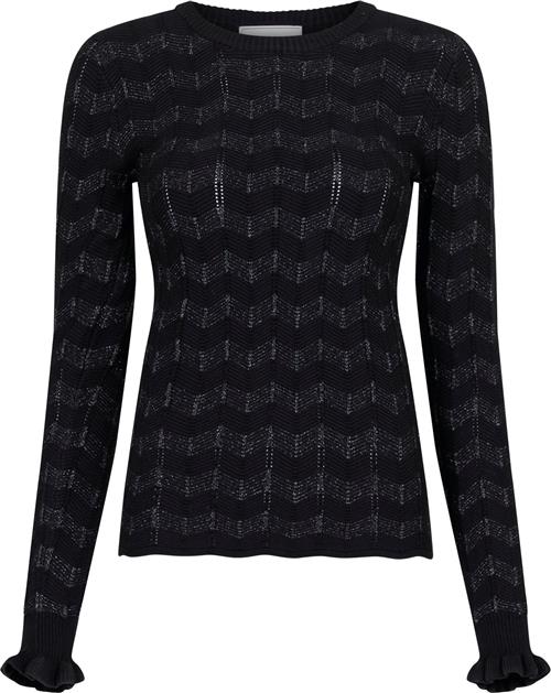 Se Neo Noir Nelle Glitter Knit Blouse Kvinde Black Sweaters Str 42 - hos Magasin ved Magasin