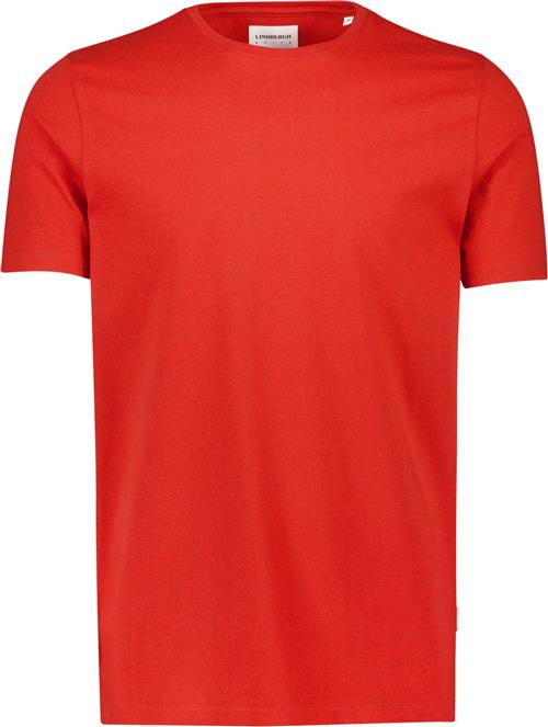 Lindbergh Mouliné Oneck tee S/S Mand Mid Red Mix Kortærmede T-shirts Relaxed Fit Str L - hos Magasin