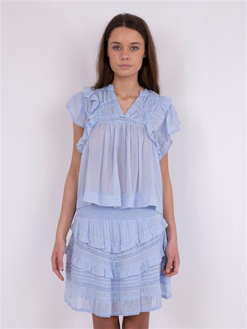 Se Neo Noir Jayla S Voile Top Kvinde Light Blue Toppe Str 40 - hos Magasin ved Magasin