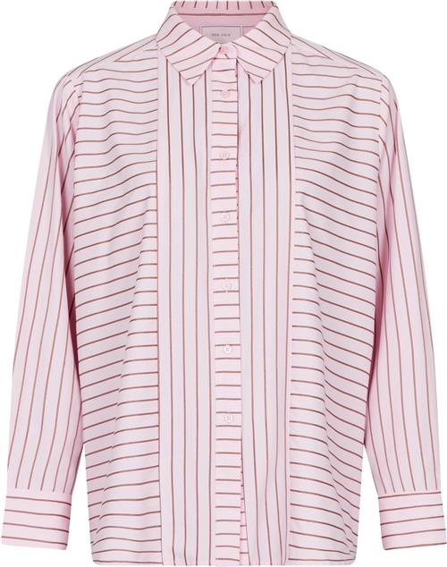 Neo Noir Gili Multi Stripe Shirt Kvinde Light Pink Langærmede Skjorter Str 42 - hos Magasin