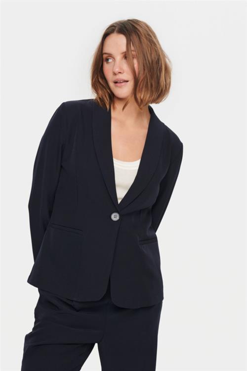 Se Saint Tropez Celestsz Blazer Kvinde Night Sky Blazere Regular Fit Str S - hos Magasin ved Magasin