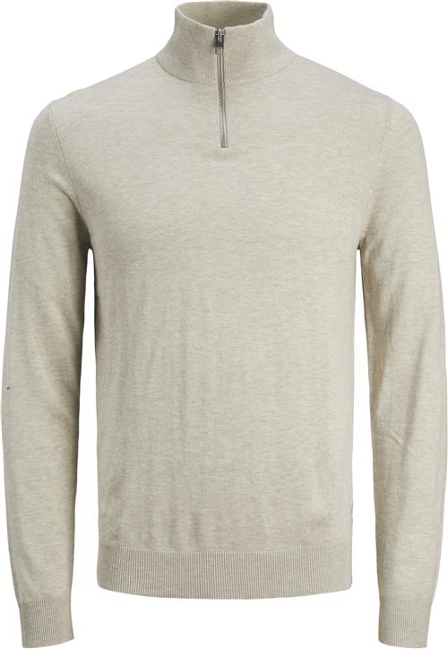 Jack & Jones Jjeemil Knit Half ZIP Noos Mand Oatmeal/melange Turtlenecks Str XS - hos Magasin