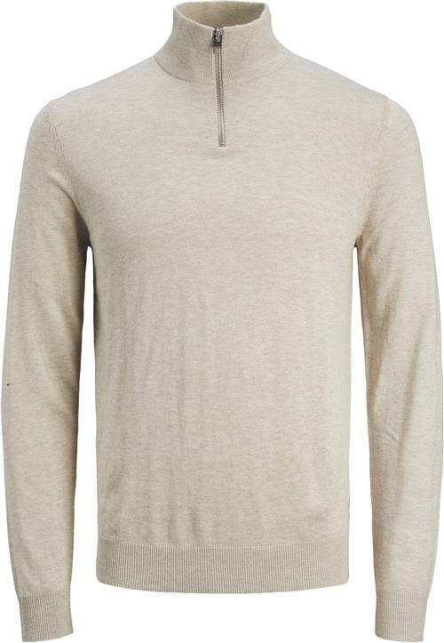 Jack & Jones Jjeemil Knit Half ZIP Noos Mand Oatmeal/melange Turtlenecks Str XXL - hos Magasin