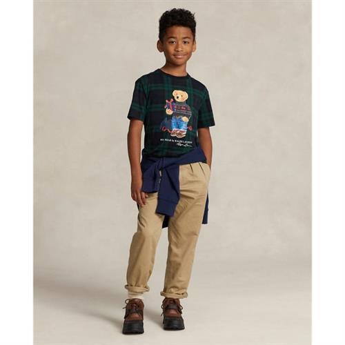 Polo Ralph Lauren Polo Bear Plaid Cotton Jersey Tee Str XL - Blackwatch Pld Kortærmede T-shirts Bomuld hos Magasin