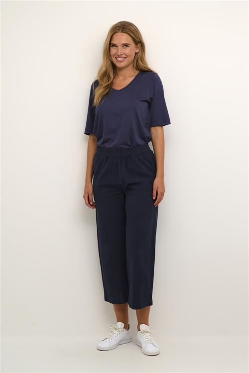 Kaffe Kanaya Culotte Pants Kvinde Midnight Marine Bukser Med Brede Ben Str 46 - hos Magasin