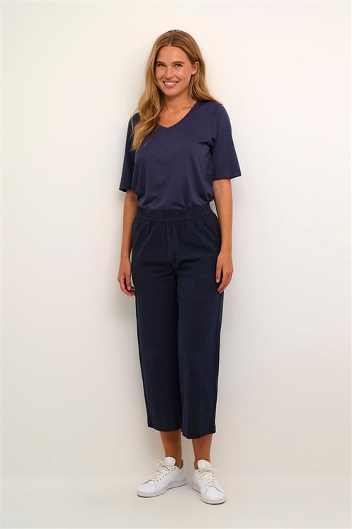 Kaffe Kanaya Culotte Pants Kvinde Midnight Marine Bukser Med Brede Ben Str 38 - hos Magasin