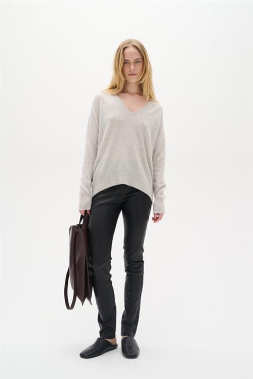 InWear Luella Leather Leggings Premium Kvinde Sort Læderbukser Str 34 - hos Magasin