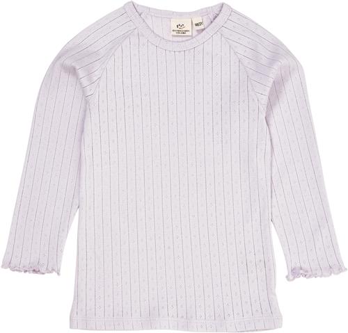 Copenhagen Colors Pointelle Junior LS TEE Str 128 - Lavender Langærmede T-shirts hos Magasin