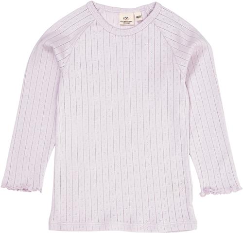 Copenhagen Colors Pointelle Junior LS TEE Str 122 - Lavender Langærmede T-shirts hos Magasin